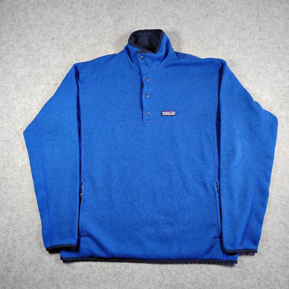 Patagonia Mens Better Sweater Marsupial Pullover Blue Fleece Snap T 26000 Large